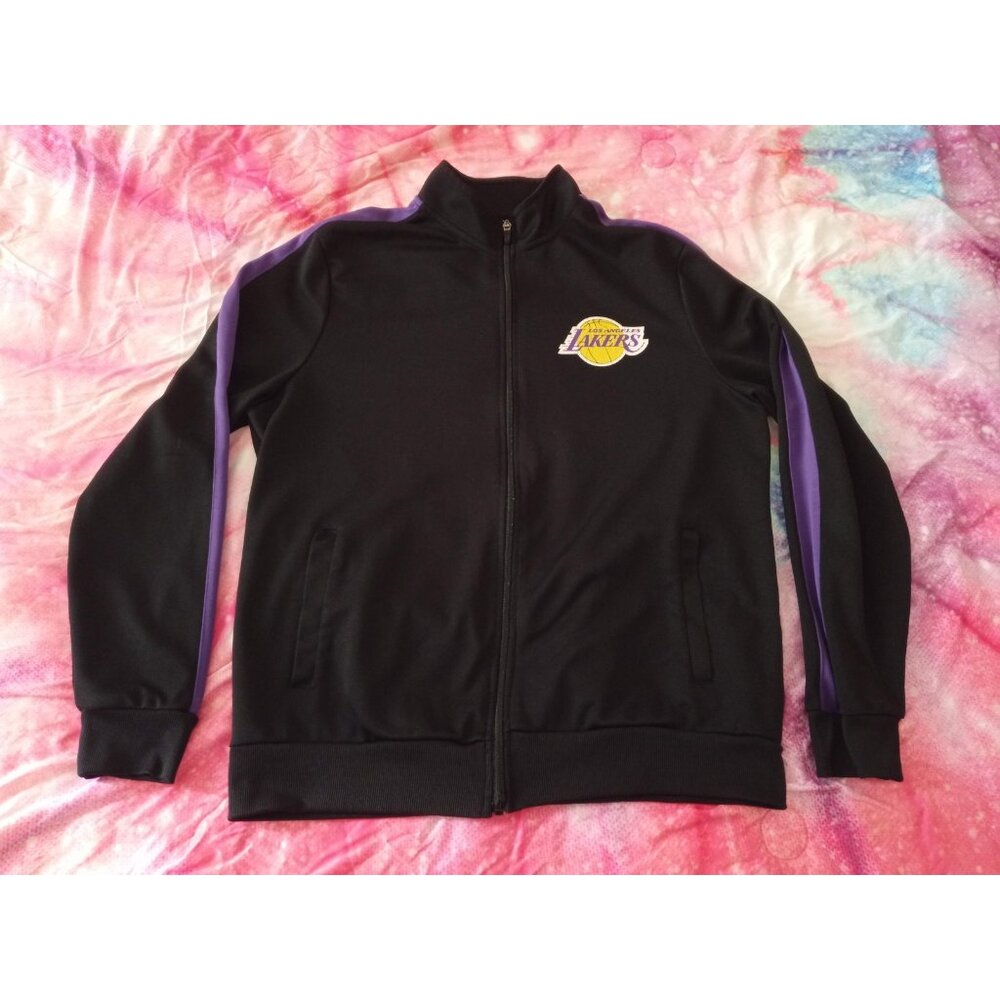 Los Angeles Lakers Full-Zip Black Warm-Up Jacket Men's Large UNK NBA LA